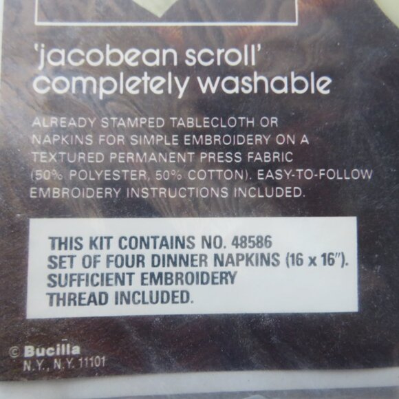 Bucilla Set of 4 Dinner Napkins 16” x 16” Brown Tablecloth for Embroidery kit - Picture 6 of 12